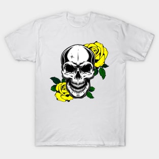 SKULL WITH YELLOW ROSE 01 T-Shirt